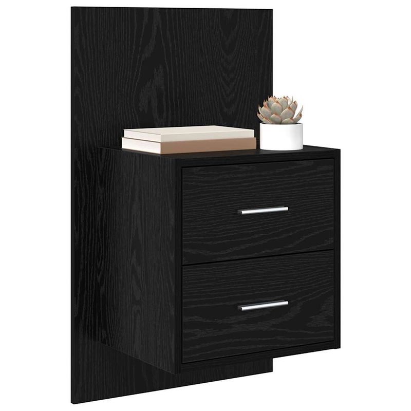 Casa si Gradina - Mobilier - Comode si corpuri - Noptiere - Noptiera suspendata 2 pcs Stejar Negru 48,5 x 32,5 x 80 cm - Infinity.ro