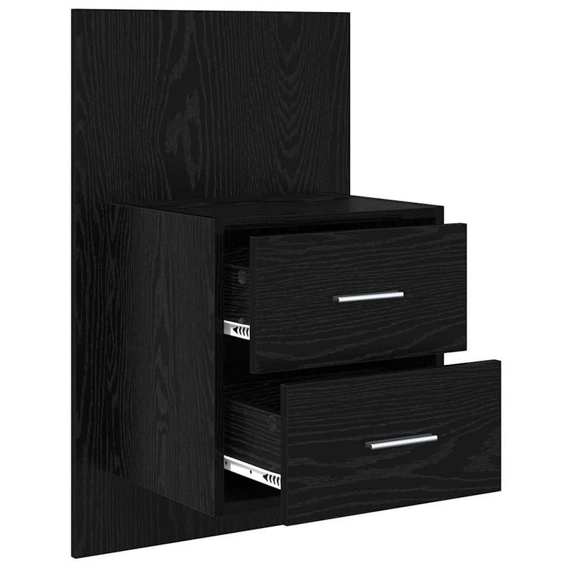 Casa si Gradina - Mobilier - Comode si corpuri - Noptiere - Noptiera suspendata 2 pcs Stejar Negru 48,5 x 32,5 x 80 cm - Infinity.ro