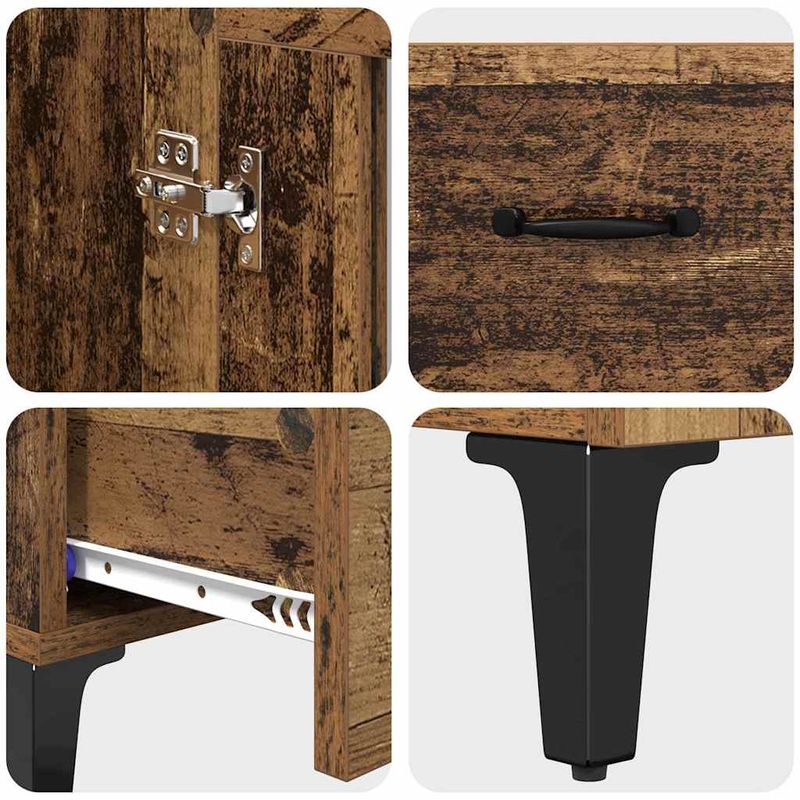 Casa si Gradina - Mobilier - Comode si corpuri - Comode - Bufet Lemn Vechi 70 x 31 x 115 cm Lemn Ingineresc si Fier - Infinity.ro