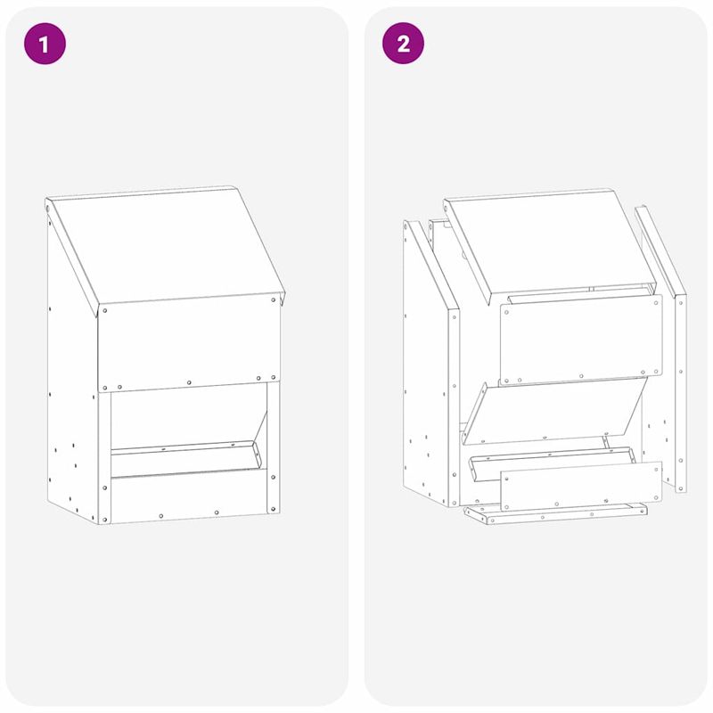 Petshop - Accesorii petshop - Castroane si adapatori - Feeder pentru pui Verde masliniu 21 x 16 x 33 cm - Infinity.ro