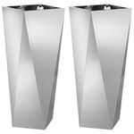 Casa si Gradina - Gradinarit si plante - Plante si ghivece - Ghivece si suporturi - Jardiniera 2 pcs Argintiu 30 x 30 x 75 cm Otel Galvanizat - Infinity.ro