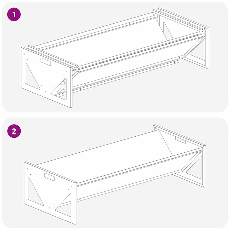Petshop - Accesorii petshop - Castroane si adapatori - Jgheab pentru hranirea animalelor Negru 108 x 50 x 28 cm - Infinity.ro