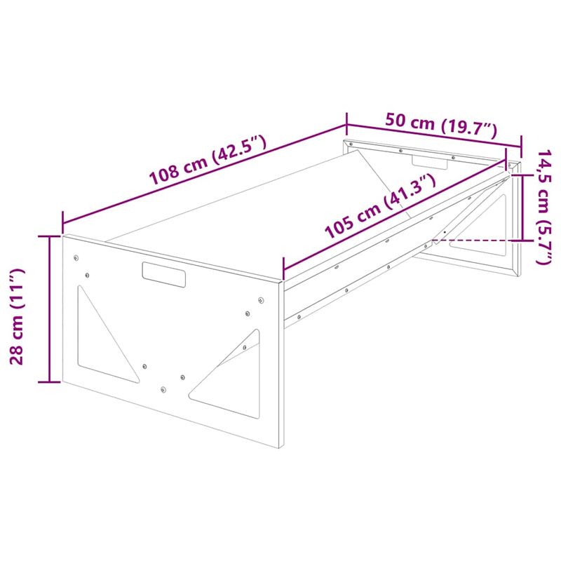 Petshop - Accesorii petshop - Castroane si adapatori - Jgheab pentru hranirea animalelor Negru 108 x 50 x 28 cm - Infinity.ro