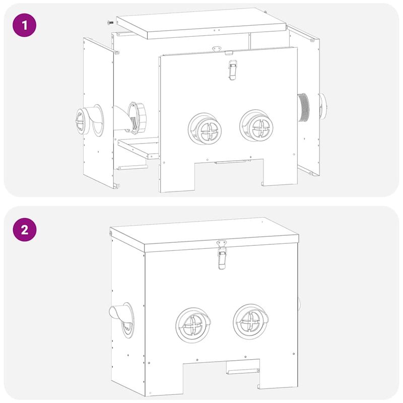 Petshop - Accesorii petshop - Castroane si adapatori - Feeder pentru pui Negru 60.5 x 29 x 51 cm Otel Laminat la Rece - Infinity.ro