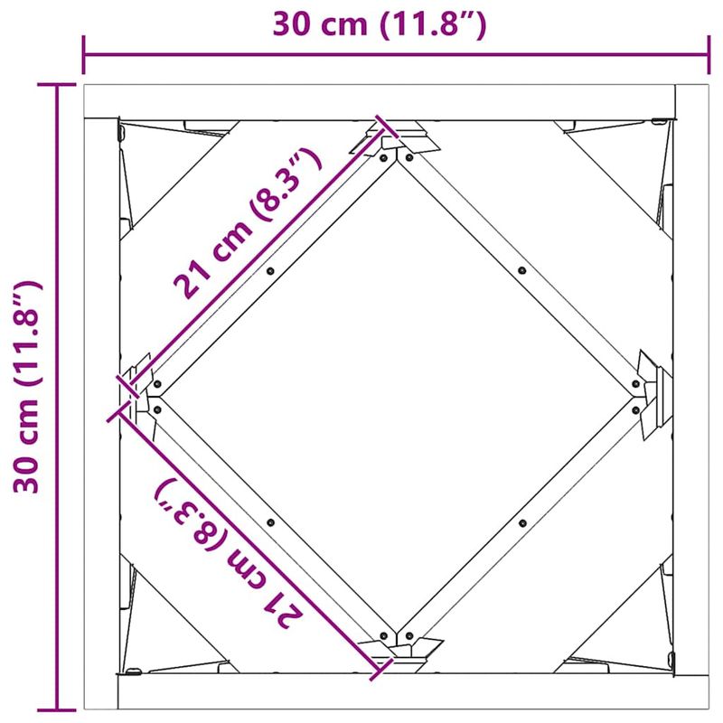 Casa si Gradina - Gradinarit si plante - Plante si ghivece - Ghivece si suporturi - Jardiniera Negru 30 x 30 x 30 cm Otel - Infinity.ro