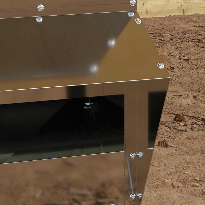 Petshop - Accesorii petshop - Castroane si adapatori - Feeder pentru pui Argintiu 20 x 25 x 35 cm Otel Galvanizat - Infinity.ro