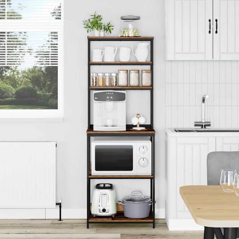 Casa si Gradina - Mobilier - Biblioteci si rafturi - Biblioteci - Raft de bucatarie Lemn Vechi 60 x 40 x 168 cm Lemn compozit - Infinity.ro