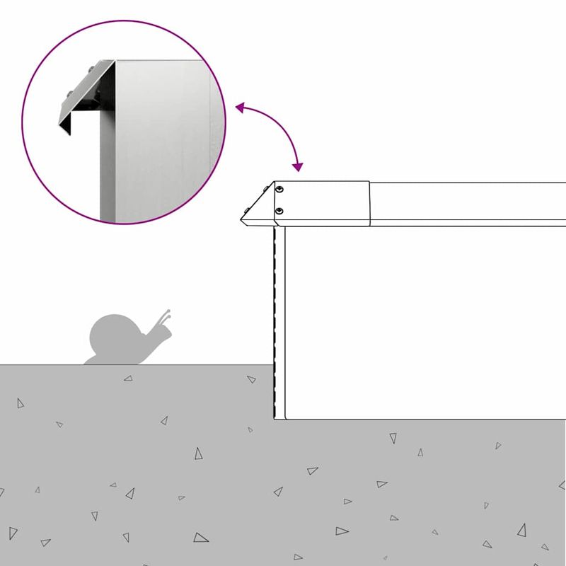 Casa si Gradina - Gradina si terasa - Garduri, panouri si accesorii - Gard pentru melci Argintiu 50 x 3,5 x 25 cm Otel Galvanizat - Infinity.ro