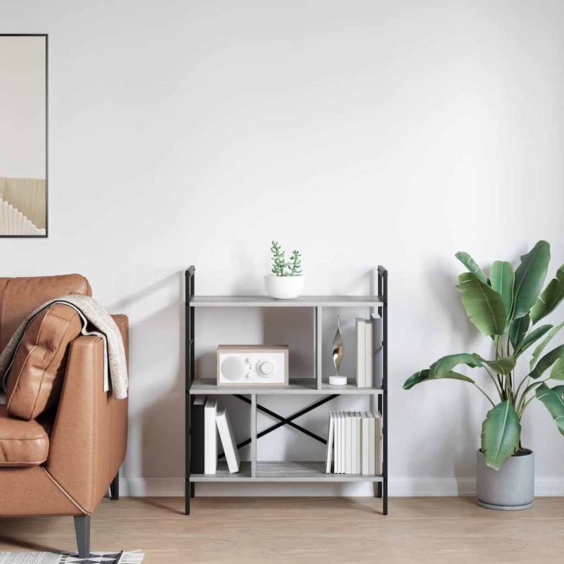Casa si Gradina - Mobilier - Biblioteci si rafturi - Biblioteci - Raft pentru carti Gri Sonoma 75 x 30 x 91 cm Lemn compozit - Infinity.ro