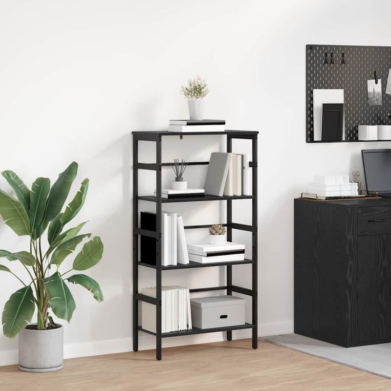 Casa si Gradina - Mobilier - Biblioteci si rafturi - Biblioteci - Raft pentru carti Stejar Negru 60 x 29,5 x 115 cm Lemn compozit - Infinity.ro