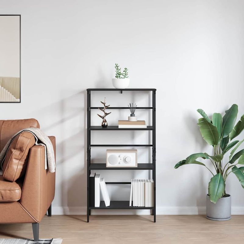 Casa si Gradina - Mobilier - Biblioteci si rafturi - Biblioteci - Raft pentru carti Stejar Negru 60 x 29,5 x 115 cm Lemn compozit - Infinity.ro