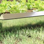 Casa si Gradina - Gradina si terasa - Garduri, panouri si accesorii - Gard pentru melci 4 pcs Argintiu 100 x 3,5 x 25 cm - Infinity.ro