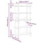 Casa si Gradina - Mobilier - Biblioteci si rafturi - Biblioteci - Raft pentru carti Stejar fumuriu 100 x 33,5 x 178 cm - Infinity.ro