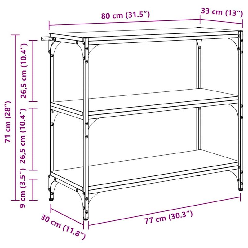 Casa si Gradina - Mobilier - Biblioteci si rafturi - Biblioteci - Dulap pentru carti Stejar Negru 80 x 33 x 70,5 cm - Infinity.ro