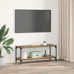 Casa si Gradina - Mobilier - Biblioteci si rafturi - Biblioteci - Cabinet TV Lemn Vechi 100x33x41cm Lemn Ingineresc si Fier - Infinity.ro