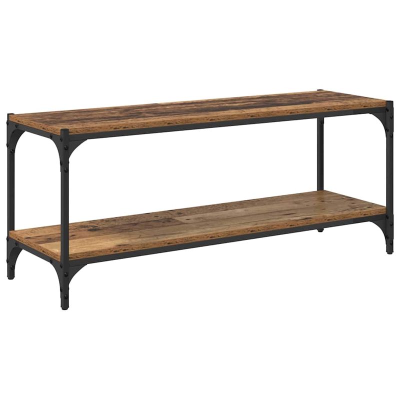 Casa si Gradina - Mobilier - Biblioteci si rafturi - Biblioteci - Cabinet TV Lemn Vechi 100x33x41cm Lemn Ingineresc si Fier - Infinity.ro