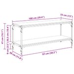 Casa si Gradina - Mobilier - Biblioteci si rafturi - Biblioteci - Cabinet TV Lemn Vechi 100x33x41cm Lemn Ingineresc si Fier - Infinity.ro