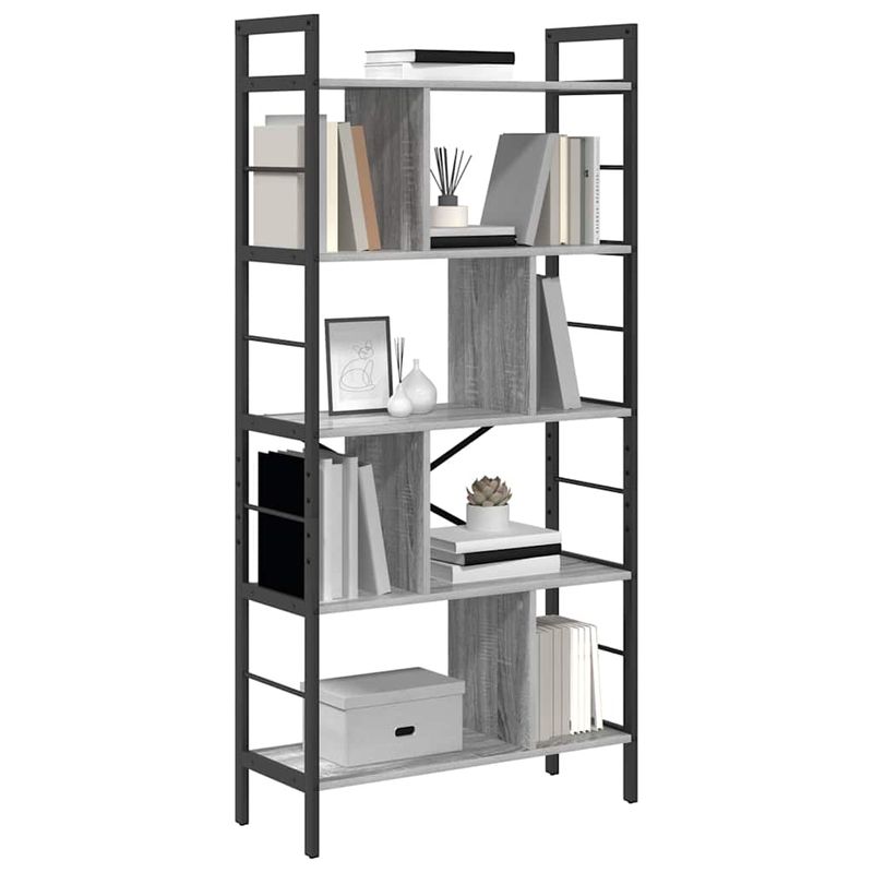 Casa si Gradina - Mobilier - Biblioteci si rafturi - Biblioteci - Raft pentru carti Gri Sonoma 75 x 30 x 156 cm Lemn compozit - Infinity.ro