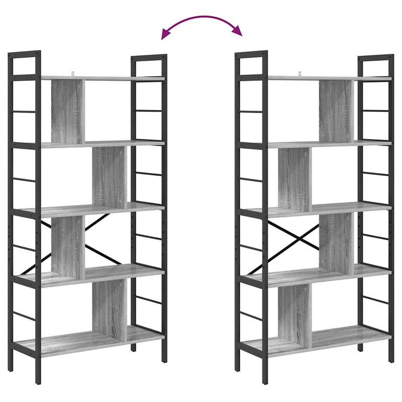 Casa si Gradina - Mobilier - Biblioteci si rafturi - Biblioteci - Raft pentru carti Gri Sonoma 75 x 30 x 156 cm Lemn compozit - Infinity.ro