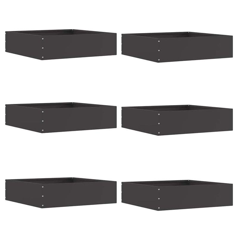 Casa si Gradina - Gradina si terasa - Garduri, panouri si accesorii - Margine pentru gazon 6 pcs Negru 50 x 50 x 13 cm Otel - Infinity.ro