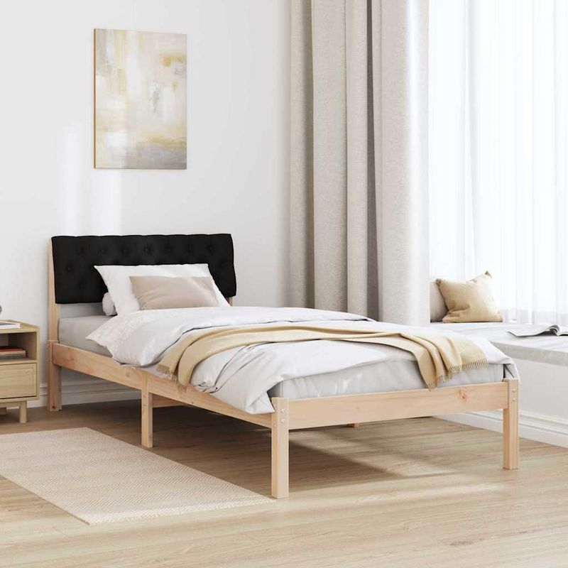Casa si Gradina - Mobilier - Paturi si accesorii - Paturi - Cadru de pat Maro si negru 90 x 190 cm Lemn masiv de pin - Infinity.ro