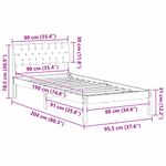 Casa si Gradina - Mobilier - Paturi si accesorii - Paturi - Cadru de pat Maro si negru 90 x 190 cm Lemn masiv de pin - Infinity.ro