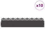 Casa si Gradina - Gradina si terasa - Garduri, panouri si accesorii - Borduri pentru gazon 10 pcs Negru 103 x 0,05 x 22 cm Otel - Infinity.ro