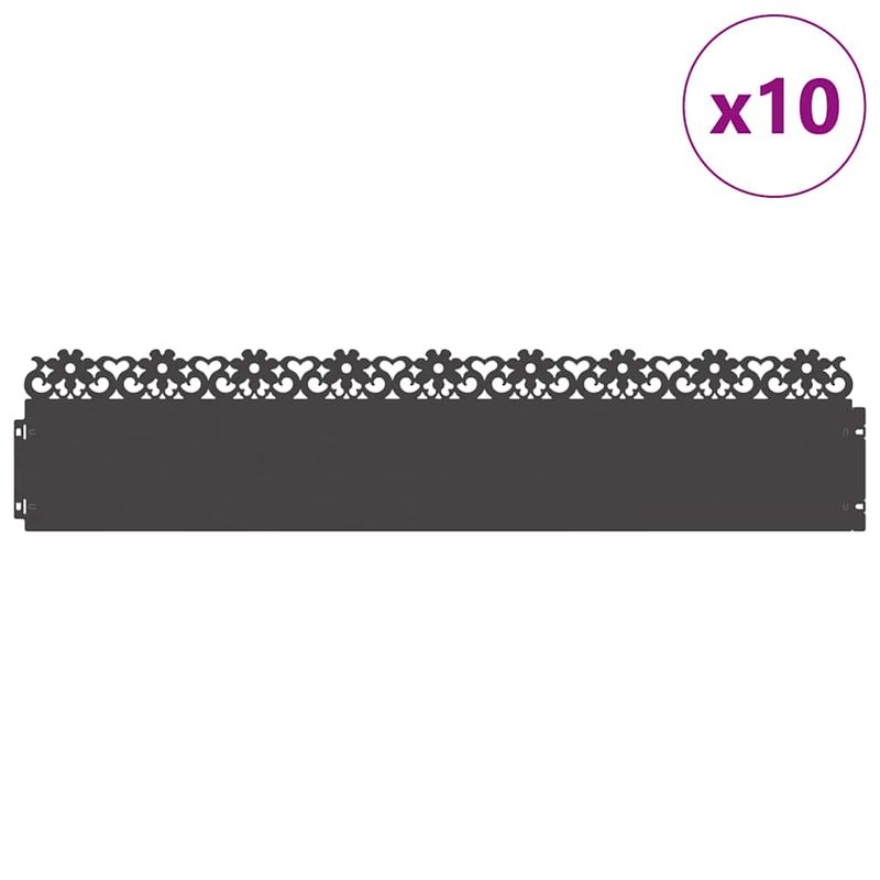 Casa si Gradina - Gradina si terasa - Garduri, panouri si accesorii - Borduri pentru gazon 10 pcs Negru 103 x 0,05 x 22 cm Otel - Infinity.ro