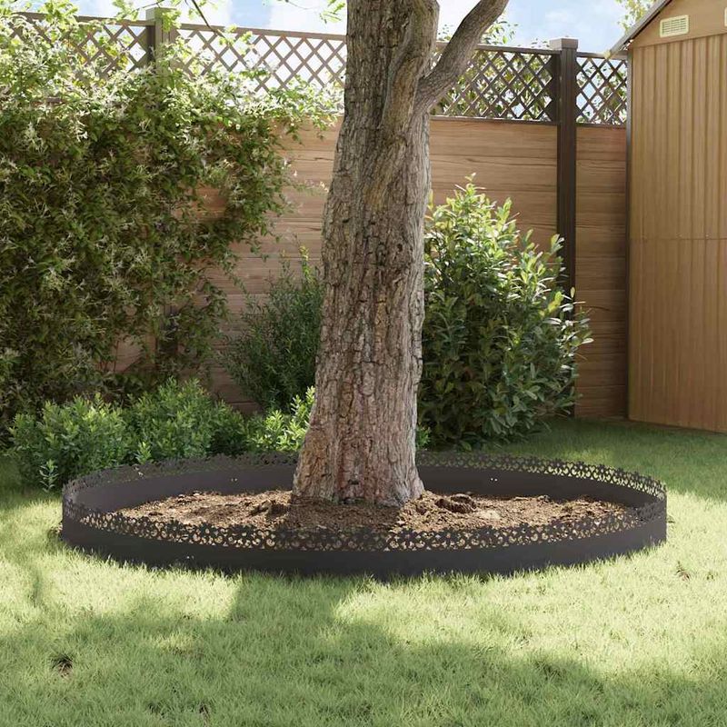 Casa si Gradina - Gradina si terasa - Garduri, panouri si accesorii - Borduri pentru gazon 10 pcs Negru 103 x 0,05 x 22 cm Otel - Infinity.ro