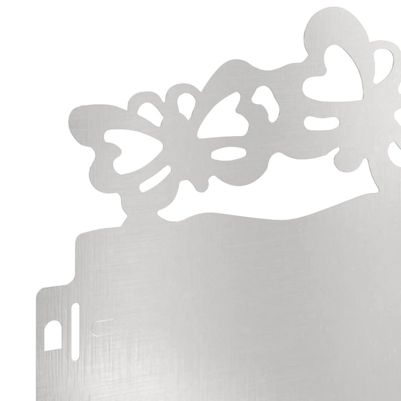 Casa si Gradina - Gradina si terasa - Garduri, panouri si accesorii - Borduri pentru gazon 10 pcs Argintiu 103 x 0,05 x 22 cm - Infinity.ro