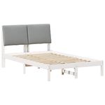 Casa si Gradina - Mobilier - Paturi si accesorii - Paturi - Cadru de pat Alb si gri deschis 135 x 190 cm Lemn masiv de pin - Infinity.ro