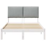 Casa si Gradina - Mobilier - Paturi si accesorii - Paturi - Cadru de pat Alb si gri deschis 135 x 190 cm Lemn masiv de pin - Infinity.ro