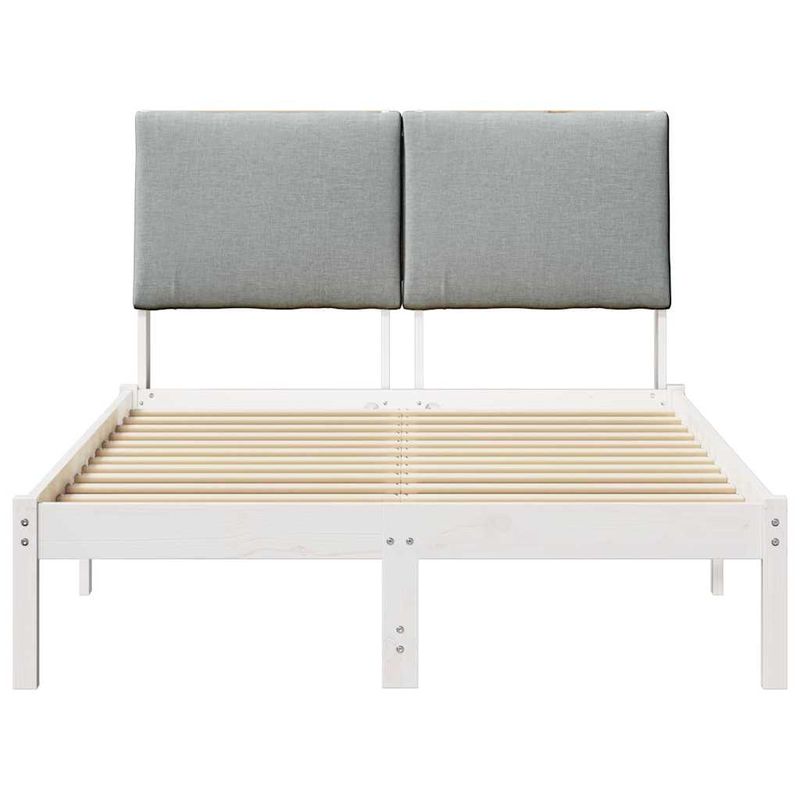 Casa si Gradina - Mobilier - Paturi si accesorii - Paturi - Cadru de pat Alb si gri deschis 135 x 190 cm Lemn masiv de pin - Infinity.ro