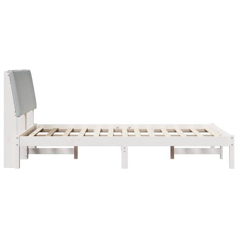 Casa si Gradina - Mobilier - Paturi si accesorii - Paturi - Cadru de pat Alb si gri deschis 135 x 190 cm Lemn masiv de pin - Infinity.ro