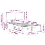 Casa si Gradina - Mobilier - Paturi si accesorii - Paturi - Cadru de pat Alb si gri deschis 135 x 190 cm Lemn masiv de pin - Infinity.ro