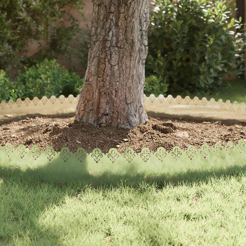 Casa si Gradina - Gradina si terasa - Garduri, panouri si accesorii - Borduri pentru gazon 10 pcs Argintiu 103 x 0,05 x 22 cm - Infinity.ro