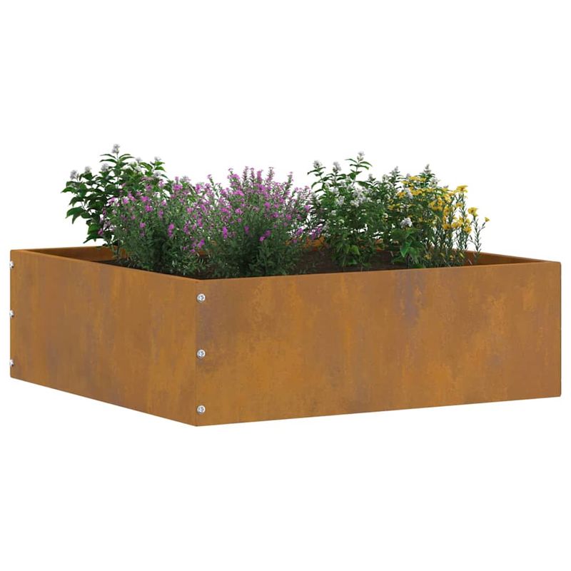 Casa si Gradina - Gradina si terasa - Garduri, panouri si accesorii - Margine pentru gazon 6 pcs Ruginit 40 x 40 x 13 cm - Infinity.ro