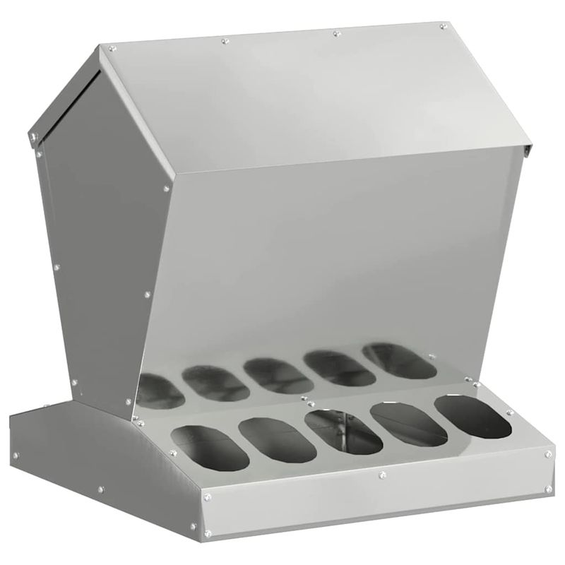 Petshop - Accesorii petshop - Castroane si adapatori - Feeder pentru pui Argintiu 40 x 40 x 45 cm Otel Galvanizat - Infinity.ro