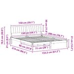 Casa si Gradina - Mobilier - Paturi si accesorii - Paturi - Cadru de pat Alb si gri deschis 150 x 200 cm Lemn masiv de pin - Infinity.ro