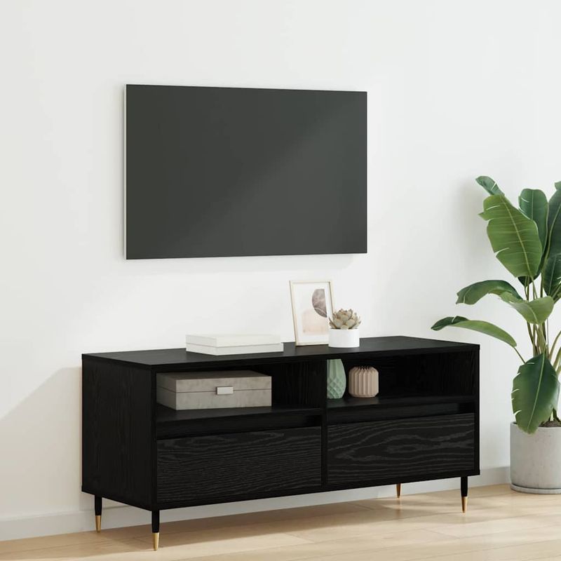 Casa si Gradina - Mobilier - Comode si corpuri - Comode - Cabinet TV cu sertar Stejar Negru 100 x 34,5 x 44,5 cm - Infinity.ro