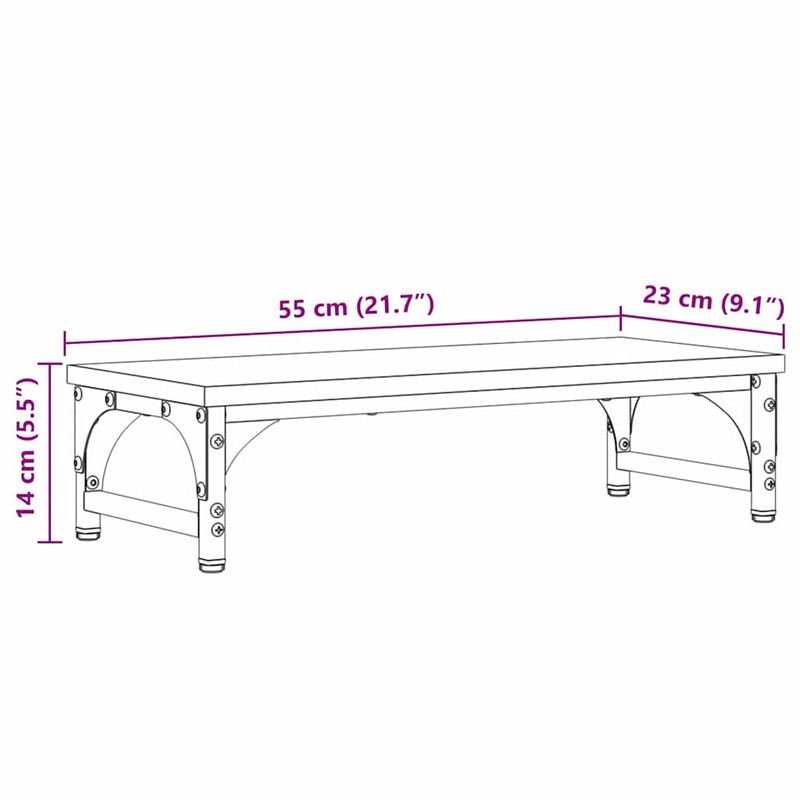 Laptop, Telefoane si Tablete - Laptopuri si accesorii - Accesorii Laptop - Standuri/Coolere notebook - Suport pentru monitor Stejar Negru 55 x 23 x 14 cm - Infinity.ro