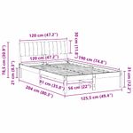 Casa si Gradina - Mobilier - Paturi si accesorii - Paturi - Cadru de pat Maro si gri deschis 120 x 190 cm Lemn masiv de pin - Infinity.ro