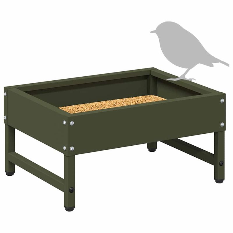 Petshop - Accesorii petshop - Castroane si adapatori - Hranitor pentru pasari Verde masliniu 80 x 28 x 13.5 cm - Infinity.ro