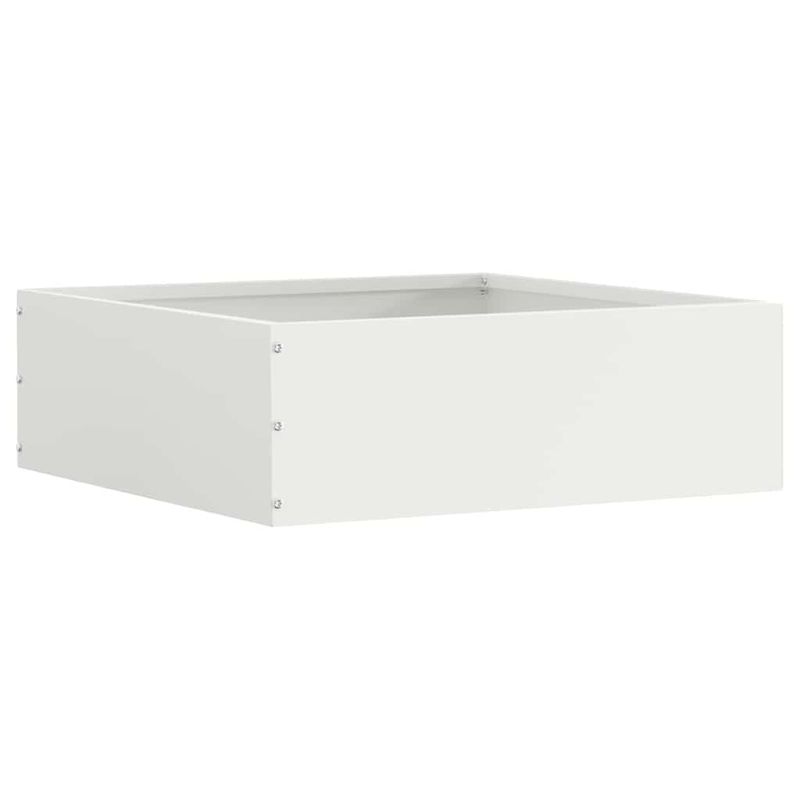 Casa si Gradina - Gradina si terasa - Garduri, panouri si accesorii - Margine pentru gazon 6 pcs Alb 40 x 40 x 13 cm Otel - Infinity.ro