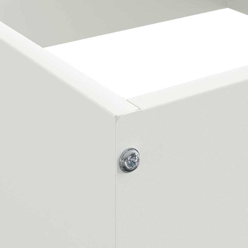 Casa si Gradina - Gradina si terasa - Garduri, panouri si accesorii - Margine pentru gazon 6 pcs Alb 40 x 40 x 13 cm Otel - Infinity.ro