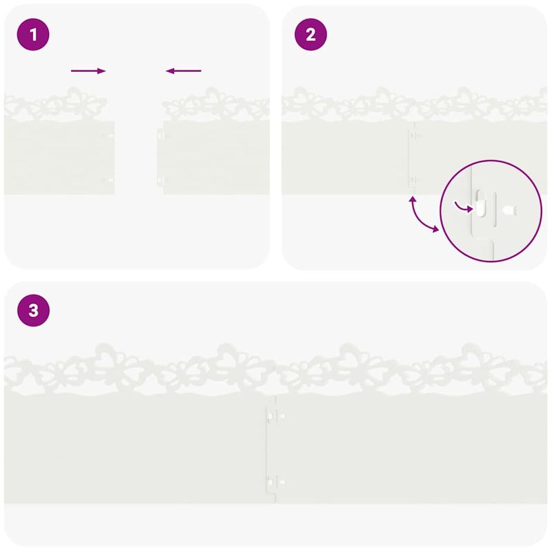 Casa si Gradina - Gradina si terasa - Garduri, panouri si accesorii - Borduri pentru gazon 30 pcs Alb 103 x 0,05 x 22 cm Otel - Infinity.ro