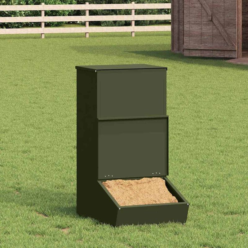 Petshop - Accesorii petshop - Castroane si adapatori - Feeder pentru porci Verde masliniu 55 x 51 x 91.5 cm - Infinity.ro