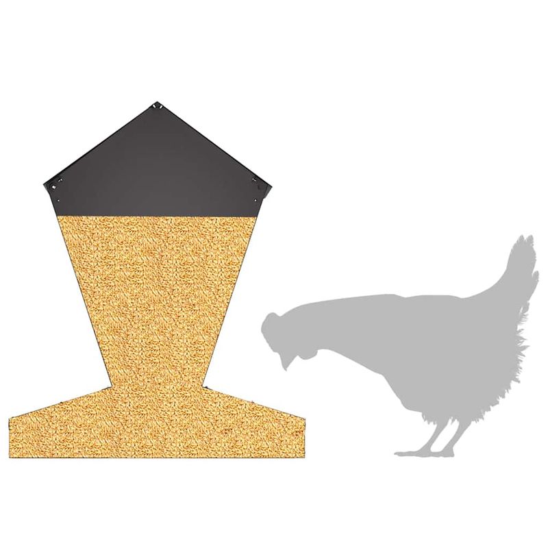 Petshop - Accesorii petshop - Castroane si adapatori - Feeder pentru pui Negru 30 x 30 x 39 cm Otel Laminat la Rece - Infinity.ro