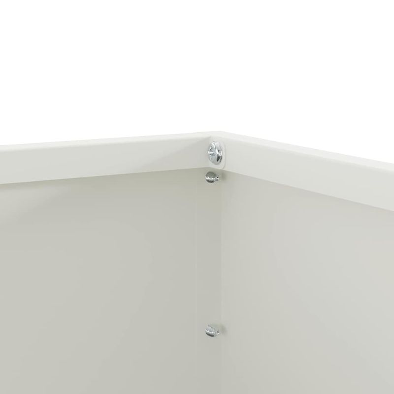 Casa si Gradina - Gradina si terasa - Garduri, panouri si accesorii - Margine pentru gazon 6 pcs Alb 60 x 60 x 13 cm Otel - Infinity.ro