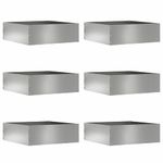 Casa si Gradina - Gradina si terasa - Garduri, panouri si accesorii - Margine pentru gazon 6 pcs Argintiu 40 x 40 x 13 cm - Infinity.ro